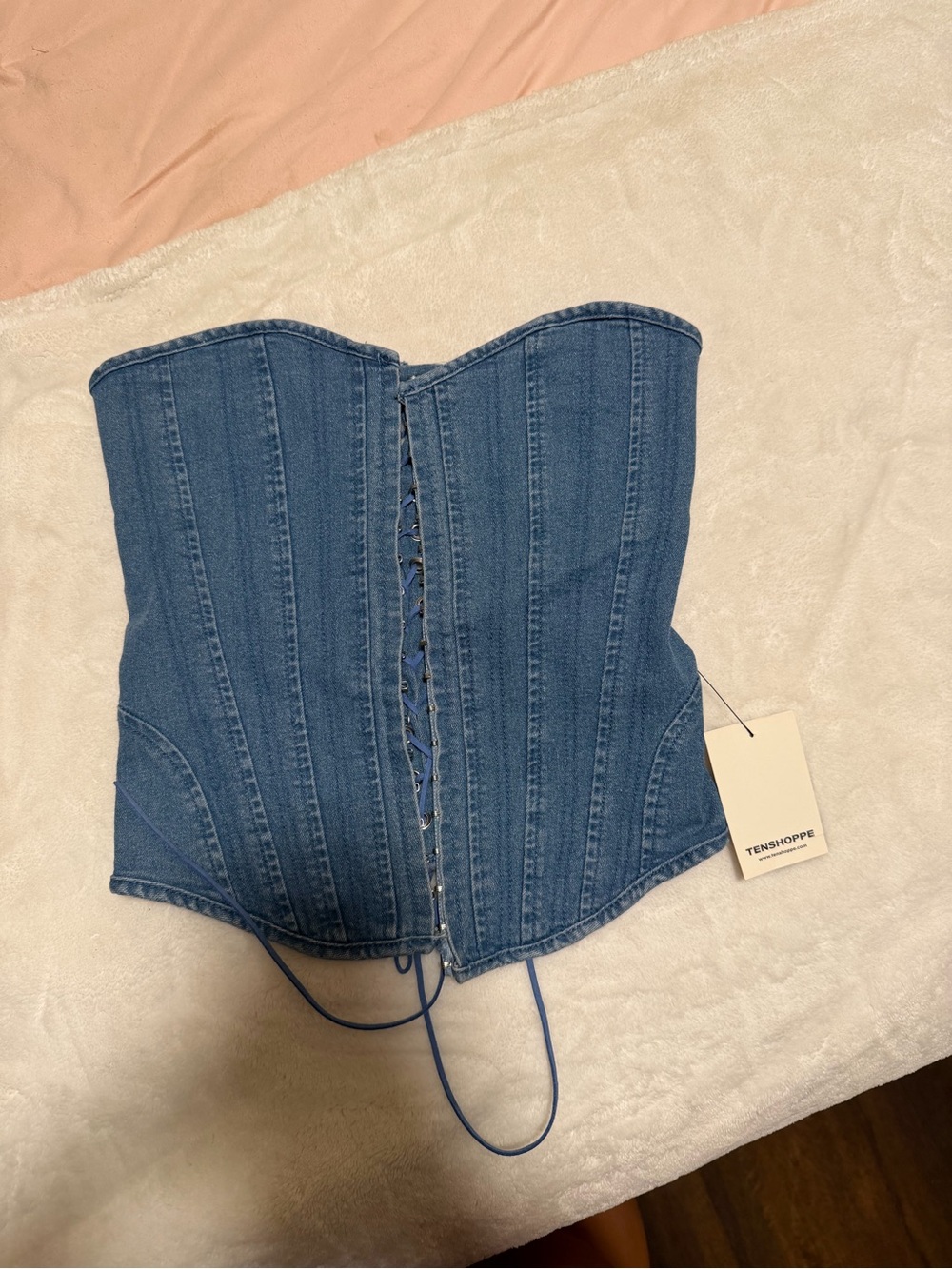 Blue Denim Corset Top
